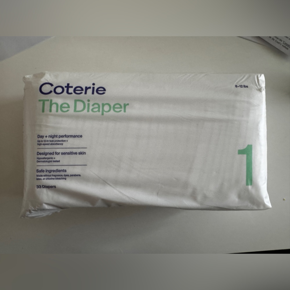 Coterie Size 1 Diapers - 5x Diaper Packs / 10$ each